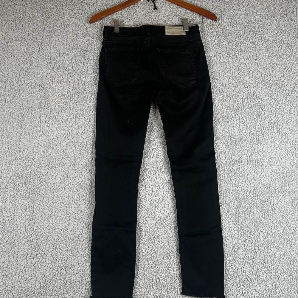 IRO Ajuste Distressed Skinny Cropped Jeans Black Women’s,Size 25 - Picture 15 of 16